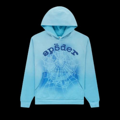 Sp5der OG Web V2 Spray Hoodie 'Light Blue'