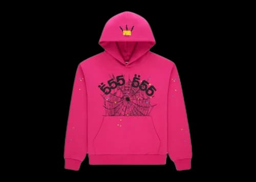 Sp5der Angel Number Hoodie Pink