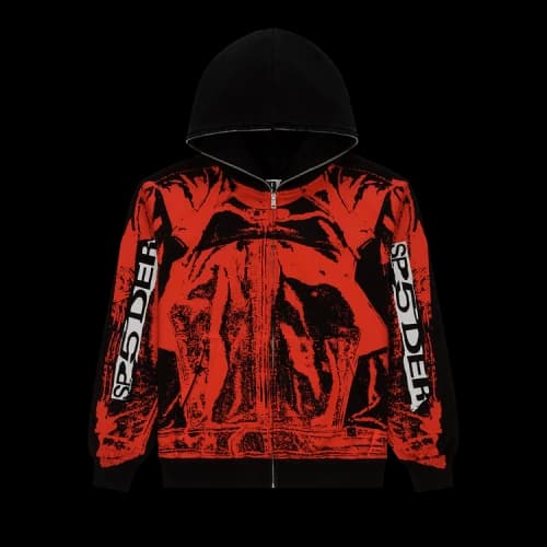 Sp5der Jp5 Moto Hoodie 'Black'