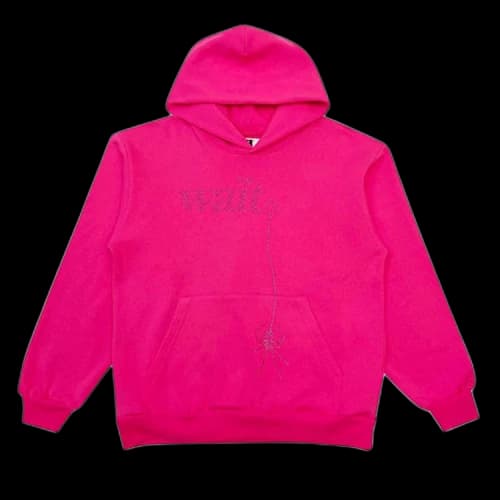 Sp5der Wait Stone Rhinestone Hoodie 'PInk'