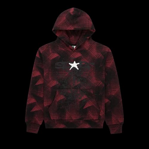 Sp5der Plaid Splatt Hoodie 'Black'