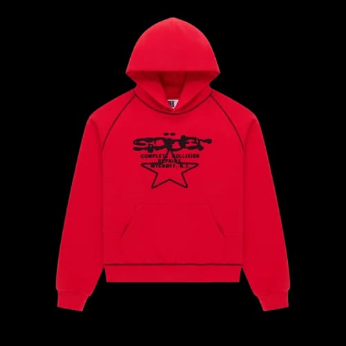 Sp5der Splat Collision Hoodie 'Red'
