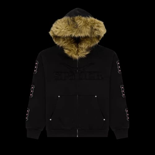 Sp5der Garibaldi Zip Up 'Black'
