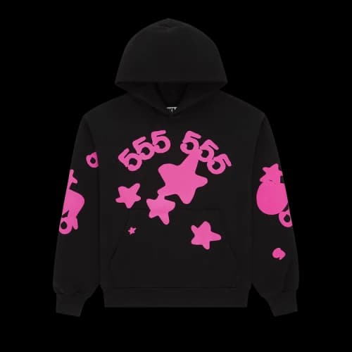 Sp5der Beluga Angel Number Hoodie Black