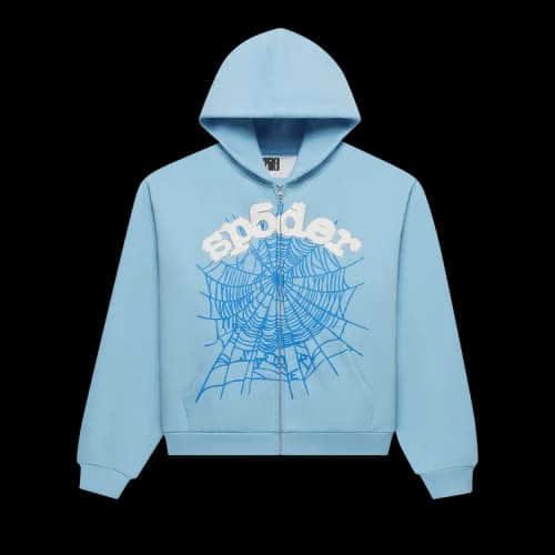 Sp5der OG Web Zip Up 'Sky Blue'