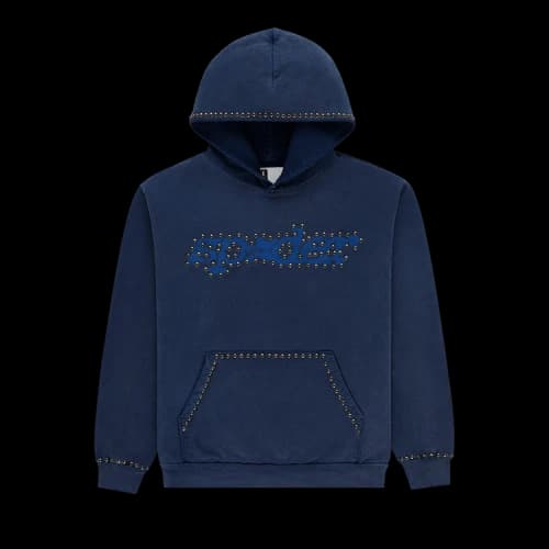 Sp5der Punk V3 Studded Hoodie 'Blue'