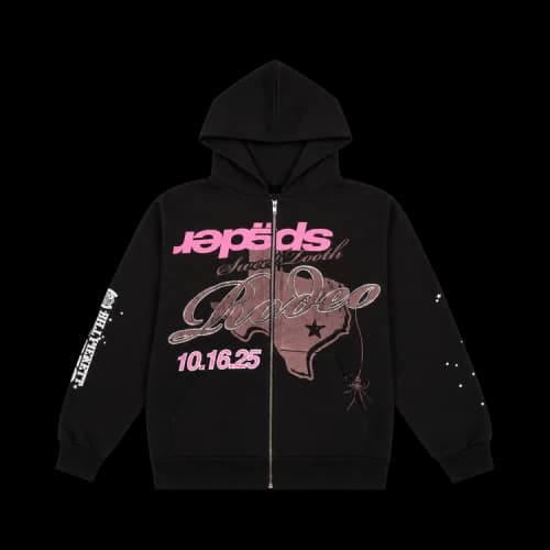 Sp5der Rodeo Texas Zip Hoodie Black