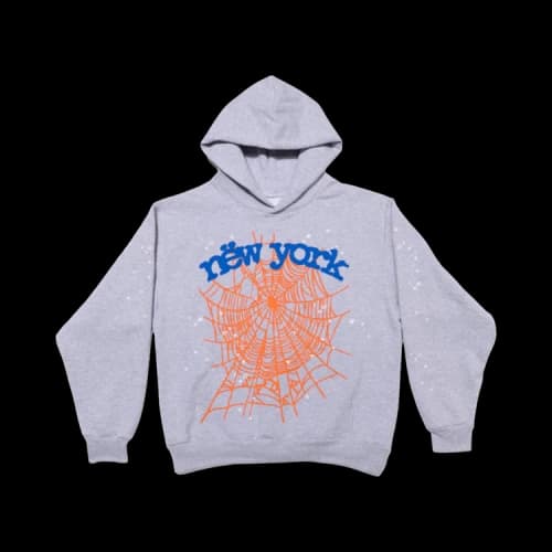Sp5der OG Web V2 Knicks Home Hoodie 'Grey'