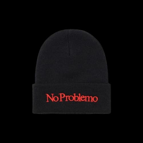 Aries Embroidered Mini No Problemo Beanie 'Black'