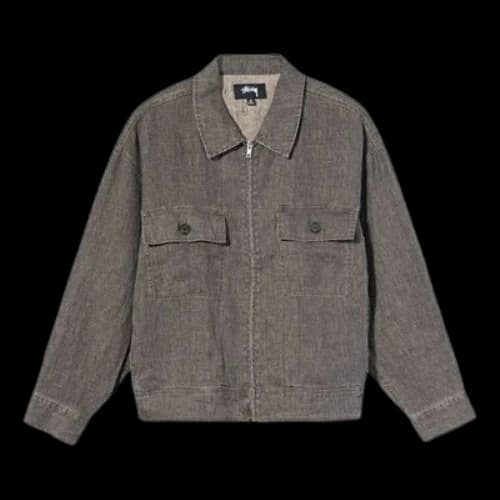 Stussy Unisex Zippered Cargo Jacket Grey/Brown