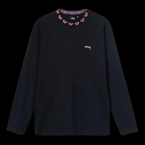 Stussy Alphabet Embroidered Contrasting Colors Long Sleeves Unisex Black