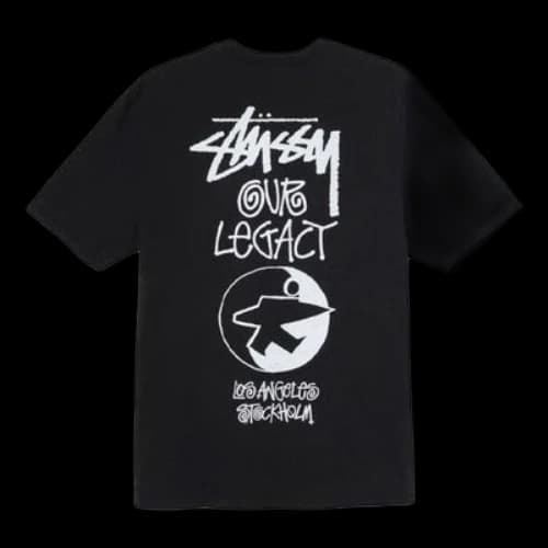 Stussy x Our Legacy Crossover Printing Alphabet Short Sleeve Unisex Black