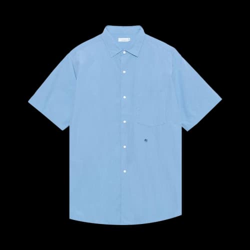 nanamica Regular Collar Wind Short-Sleeve Shirt 'Sax'