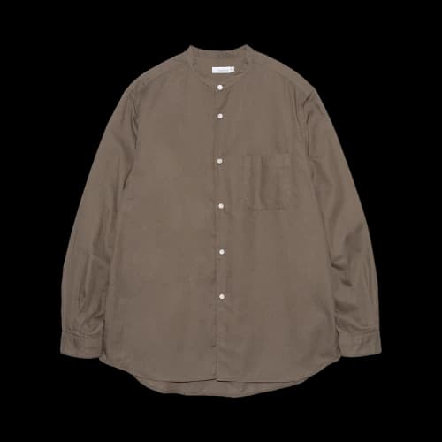 nanamica Band Collar Panama Shirt 'Taupe'