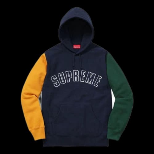 Supreme FW16 Color Blocked Arc Logo Hoodie 'Black'