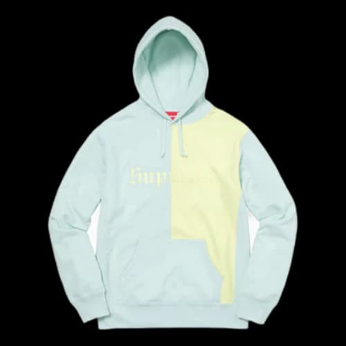 Supreme Split Old English Hoodie 'Teal Yellow'