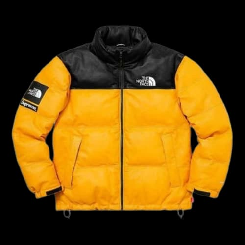 Supreme FW17 x The North Face Leather Nuptse Jacket 'Yellow'