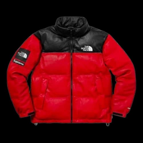 Supreme FW17 x The North Face Leather Nuptse Jacket 'Red'