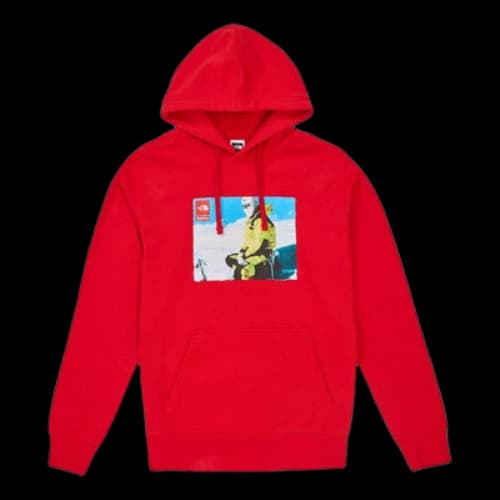Supreme FW18 x The North Face Photo Hooded Sweatshirt Red