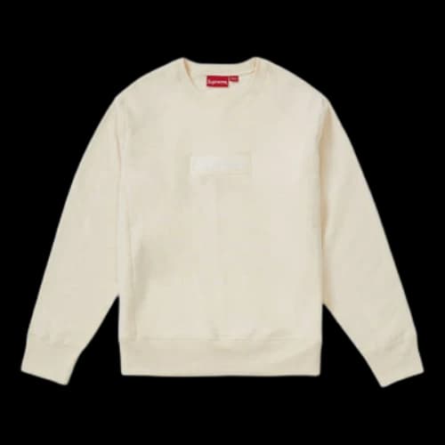 Supreme FW18 Box Logo Crewneck Natural Sweatshirt 'Beige'