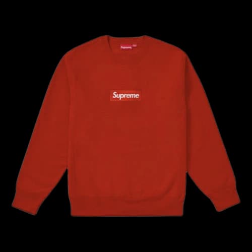 Supreme FW18 Box Logo Crewneck Rust Classic Round Neck Pullover BOGO Unisex Red
