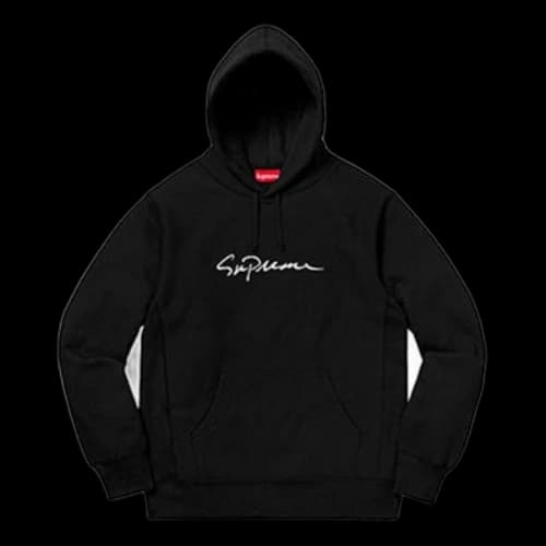 Supreme FW18 Classic Script Hooded Sweatshirt Black