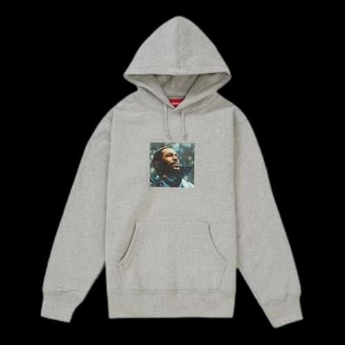 Supreme FW18 Marvin Gaye Hooded Sweatshirt Heather Grey