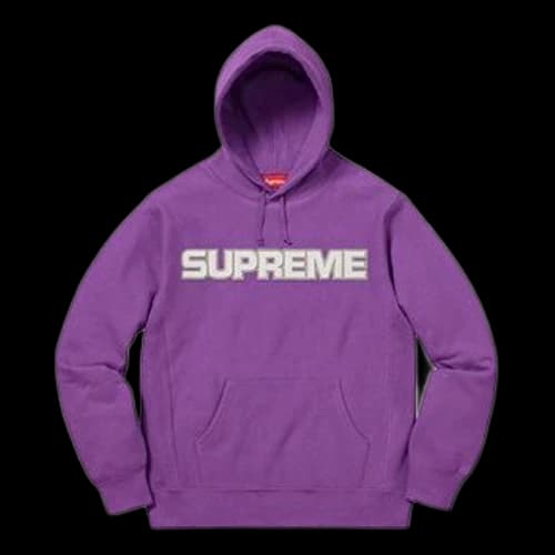 Supreme FW18 Perforated Leather Hooded Sweatshirt Violet