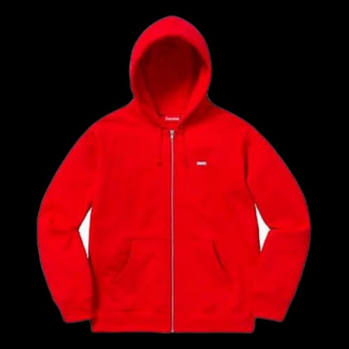 Supreme FW18 Reflective Small Box Zip Up Sweatshirt Red