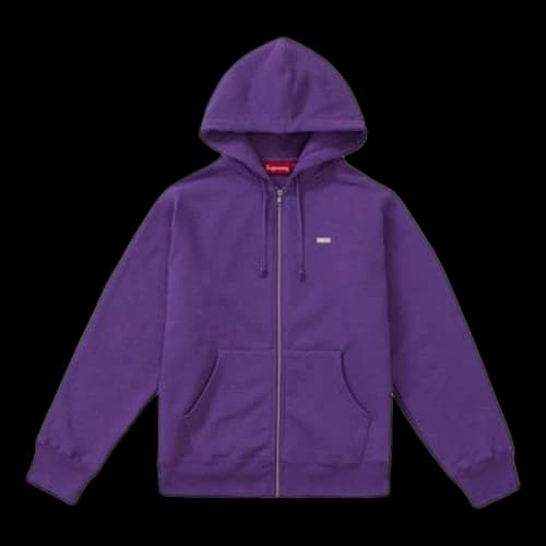 Supreme FW18 Reflective Small Box Zip Up Sweatshirt Violet