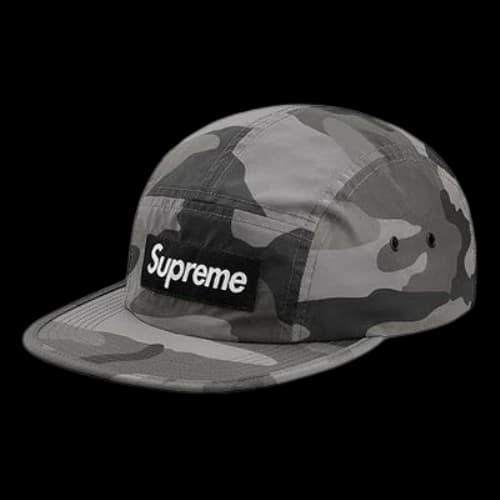 Supreme FW18 Reflective Camo Camp Cap 'Grey'
