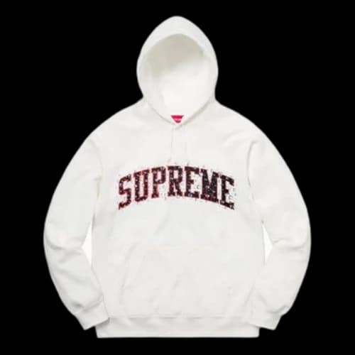 Supreme FW18 Water Arc Hooded Sweatshirt White logo