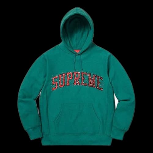 Supreme FW18 Water Arc Hooded Sweatshirt Dark Teal logo