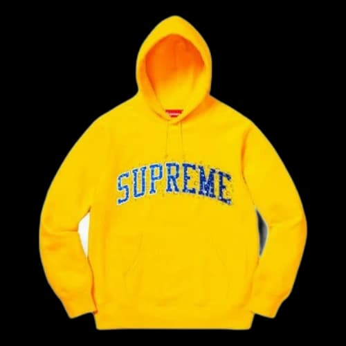 Supreme FW18 Water Arc Hooded Sweatshirt Yellow Logo