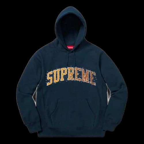 Supreme FW18 Water Arc Hooded Sweatshirt Navy