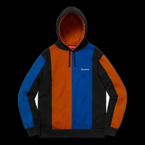 Supreme FW18 Tricolor Hooded Sweatshirt Black