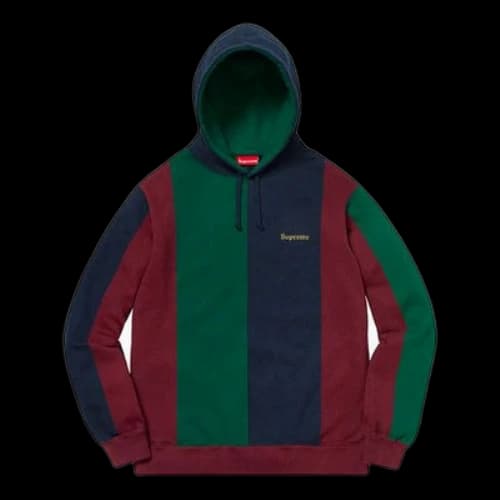 Supreme FW18 Tricolor Hooded Sweatshirt Burgundy