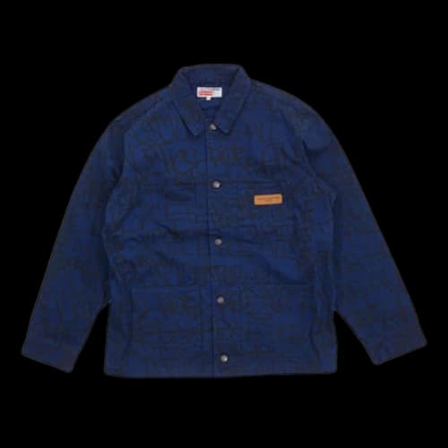 Supreme FW18 x COMME des GARCONS SHIRT Printed Canvas Chore Coat Navy