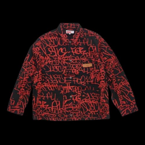 Supreme FW18 x COMME des GARCONS SHIRT Printed Canvas Chore Coat