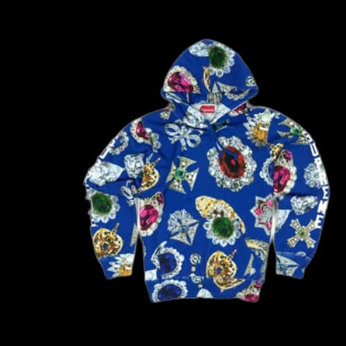 Supreme Jewels Hooded Sweatshirt Royal Printing Unisex Blue
