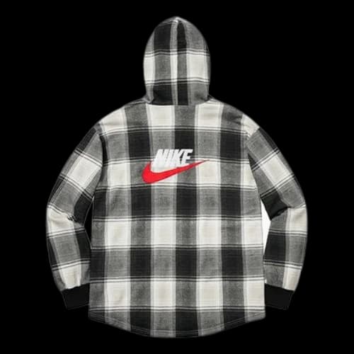 Supreme x Nike Plaid Hooded Sweatshirt 'Black'