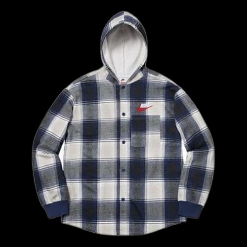 Supreme FW18 x Nike Plaid Hooded Sweatshirt 'Black'