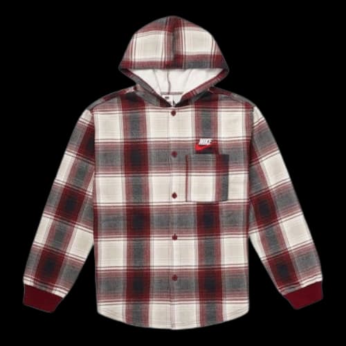 Supreme x Nike Plaid Hooded Sweatshirt 'Burgundy'
