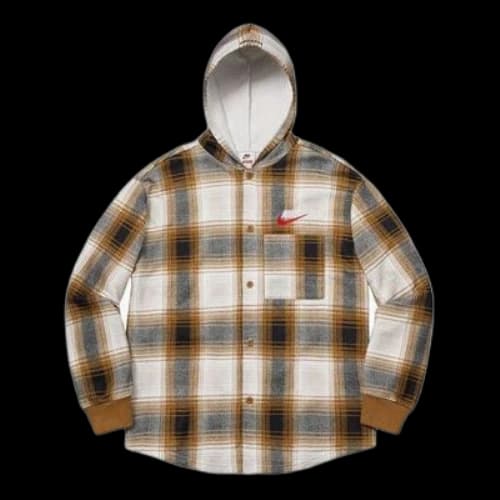 Supreme x Nike Plaid Hooded Sweatshirt 'Mustard'