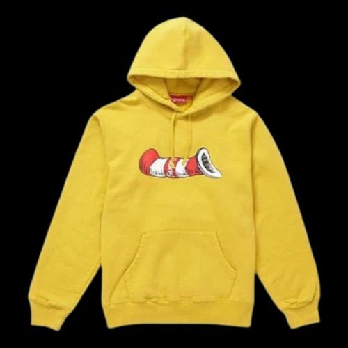 Supreme FW18 Cat in the Hat Hooded Sweatshirt Mustard