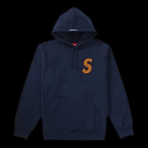 Supreme FW18 S Logo Hooded Sweatshirt Navy Embroidered Logo Unisex Navy Blue