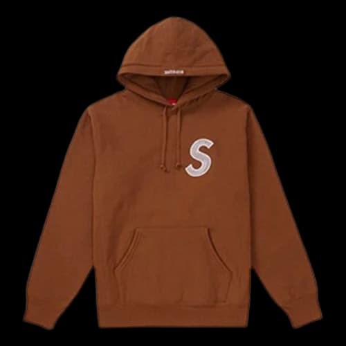 Supreme FW18 S Logo Hooded Sweatshirt Brown Logo