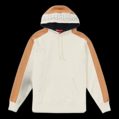 Supreme FW18 Paneled Hooded Sweatshirt Natural