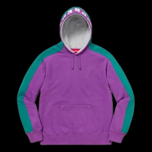 Supreme FW18 Paneled Hooded Sweatshirt Violet