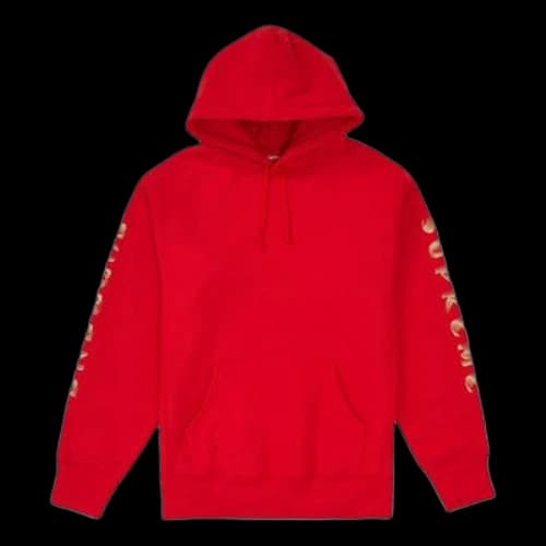 Supreme FW18 Gradient Sleeve Hooded Sweatshirt Red Logo